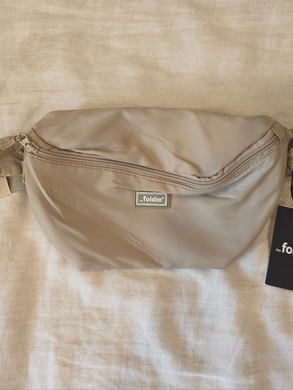 NWT The Foldie Anti-Theft Tan Belt Bag Fanny Pack RFID Travel Crossbody